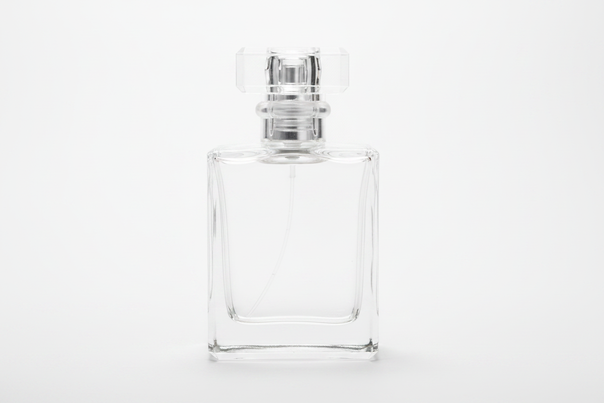 Perfume bottle on white background